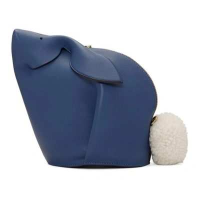 Shop Loewe Blue Mini Bunny Bag In 5088 Blue