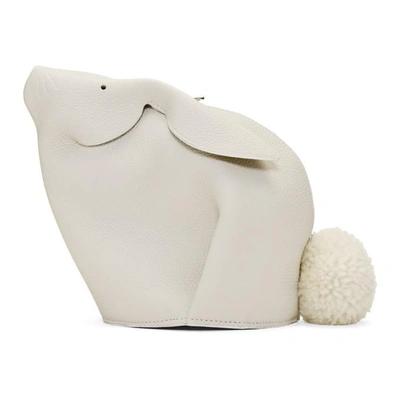 Shop Loewe White Mini Bunny Bag In 2100 White