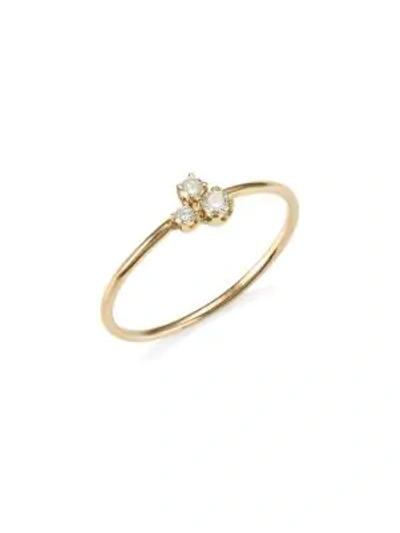 Shop Zoë Chicco 14k Yellow Gold Trio Diamond Ring