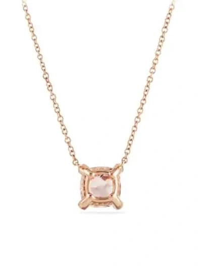 Shop David Yurman Women's Châtelaine Pendant Necklace With Diamonds In 18k Rose Gold With Morganite