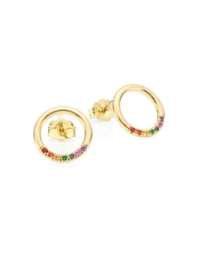 Shop Zoë Chicco 14k Yellow Gold Gemstone Stud Earrings