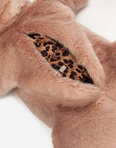 Shop Dolce & Gabbana Faux Fur Plush Backpack In Pink