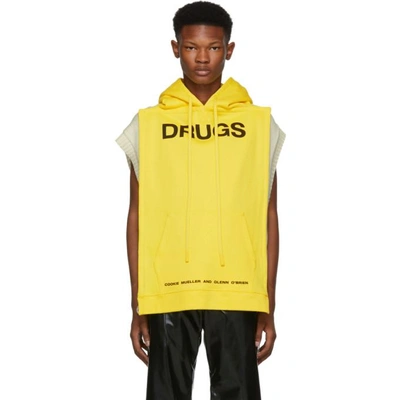 Shop Raf Simons Yellow Drugs Panel Hoodie In 00015 Yello