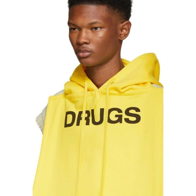 Shop Raf Simons Yellow Drugs Panel Hoodie In 00015 Yello