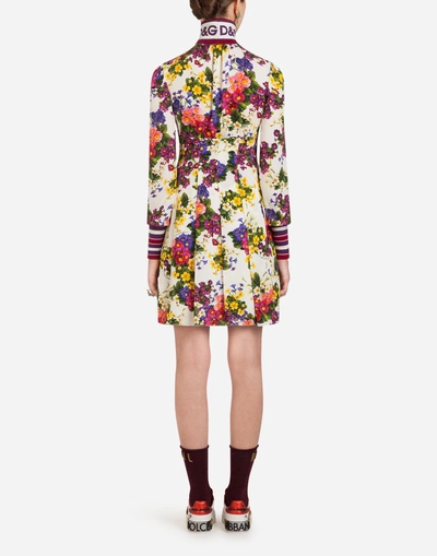 Shop Dolce & Gabbana Printed Silk Dress In Floral Print