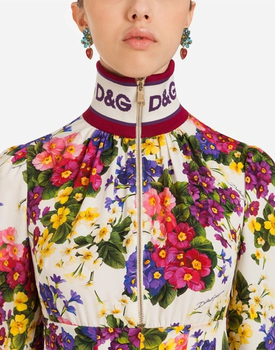 Shop Dolce & Gabbana Printed Silk Dress In Floral Print