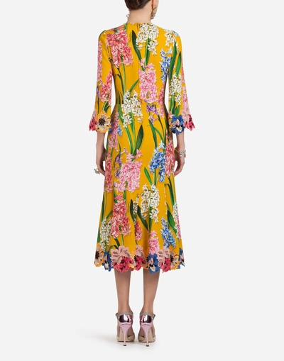 Shop Dolce & Gabbana Printed Cady Dress In Floral Print