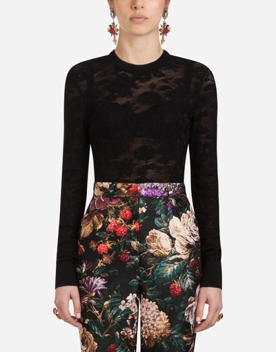 Shop Dolce & Gabbana Wool And Viscose Knit In Black