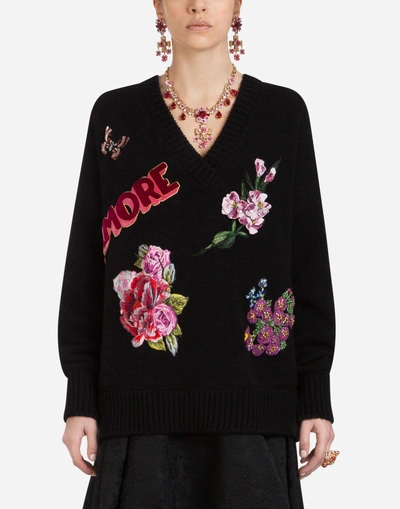 Shop Dolce & Gabbana Cashmere Knit In Black