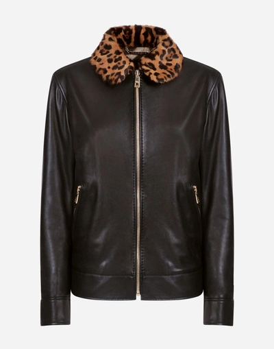 Shop Dolce & Gabbana Leather Jacket In Black