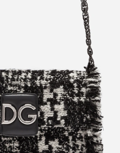 Shop Dolce & Gabbana Dg Millennials Shoulder Bag In Two-tone Tweed In Multicolor
