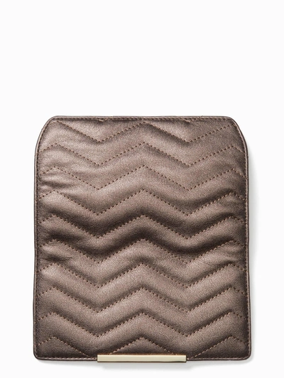 Shop Kate Spade Make It Mine Reese Park Metallic Quilted Flap In Ash Metallic