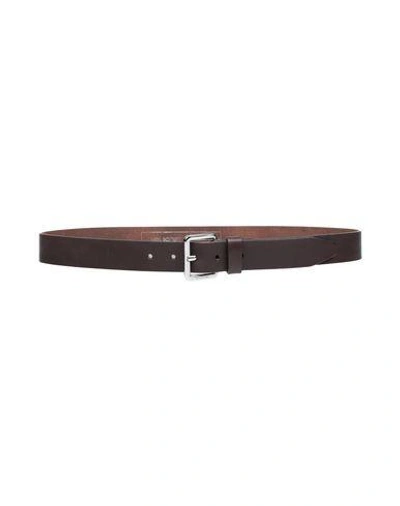 Shop Neil Barrett Man Belt Dark Brown Size 38 Soft Leather