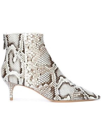 Shop Alexandre Birman Leather Ankle Boots - Neutrals