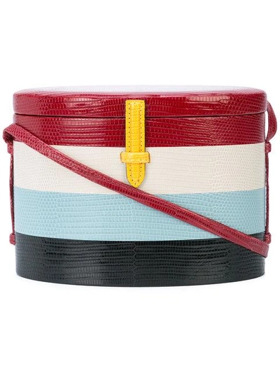 Shop Hunting Season Striped Oval Shape Crossbody Bag - Red
