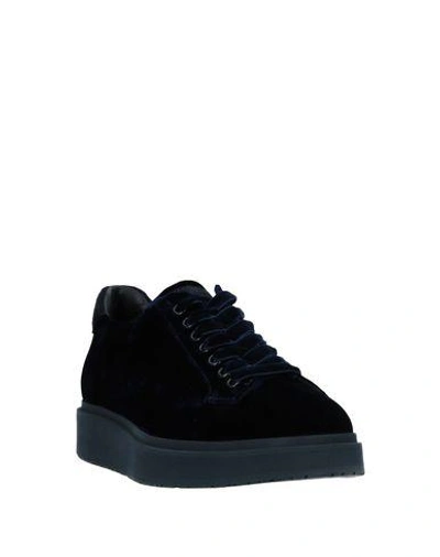 Shop Santoni Sneakers In Midnight Blue