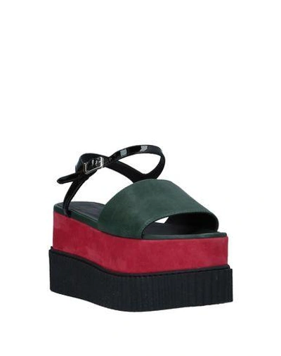Shop Mm6 Maison Margiela Sandals In Dark Green