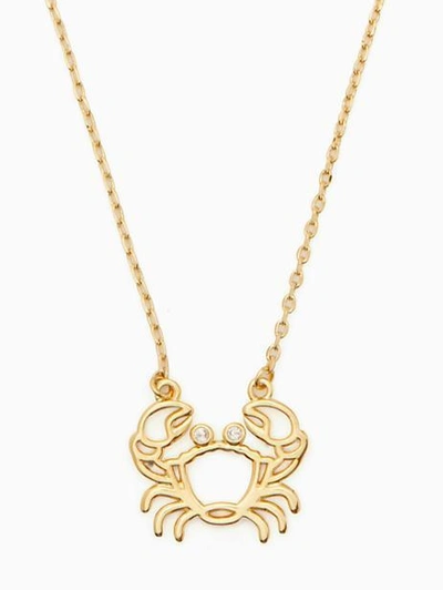 Shop Kate Spade Celestial Charm Cancer Pendant In Clear/gold