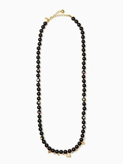Shop Kate Spade Grandma's Closet Long Necklace In Black