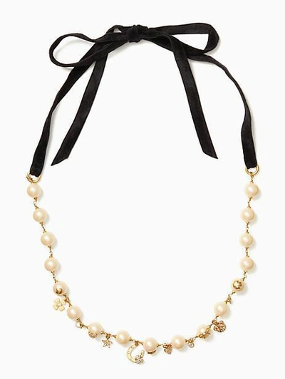 Shop Kate Spade Grandma's Closet Necklace In Cream