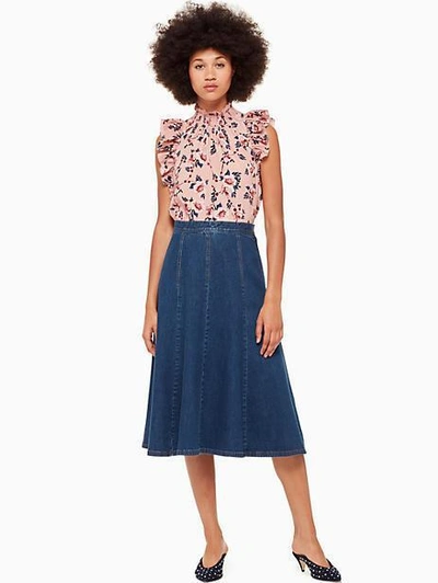 Shop Kate Spade Prairie Rose Flutter Top In Faded Peony