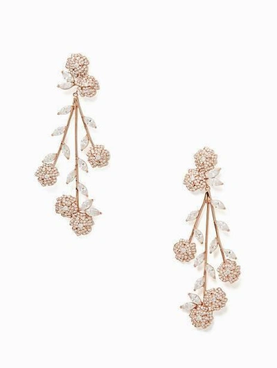 Shop Kate Spade That Special Sparkle Statement Earrings In Clear/rose Gold