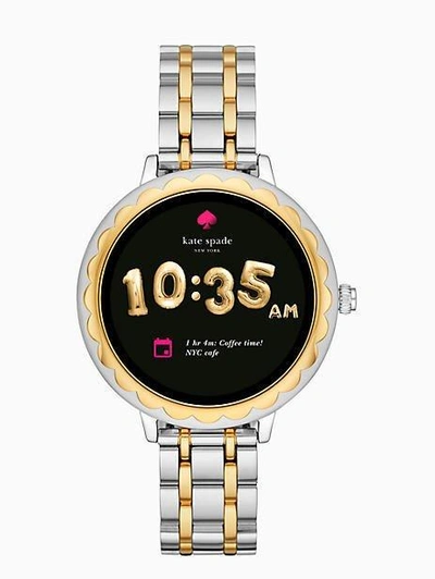 Shop Kate Spade Two-tone Bracelet Touchscreen Smartwatch In Two Tone Gold