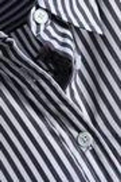 Shop Equipment Woman Brett Embroidered Striped Cotton-poplin Shirt White