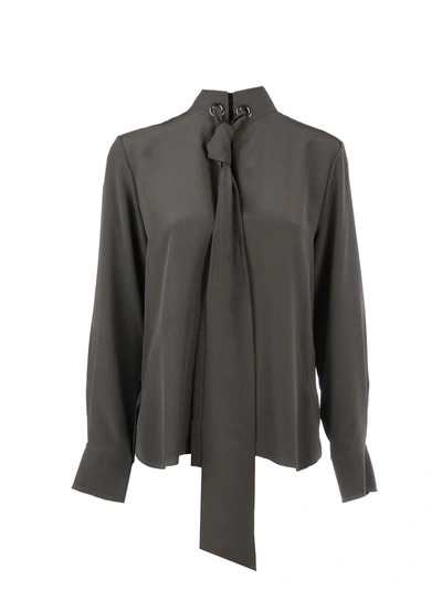 Shop Chloé Pussy Bow Blouse In Confident Grey