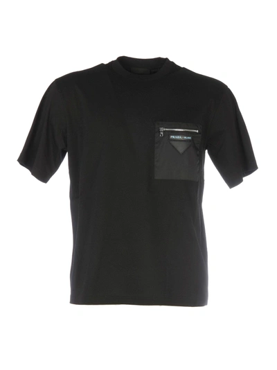 Shop Prada Logo Patch T-shirt In Fblack