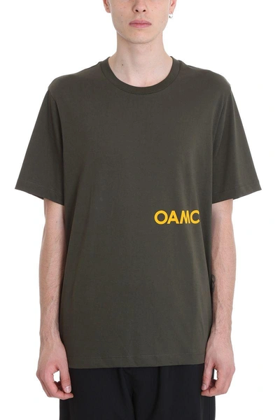 Shop Oamc Green Cotton T-shirt