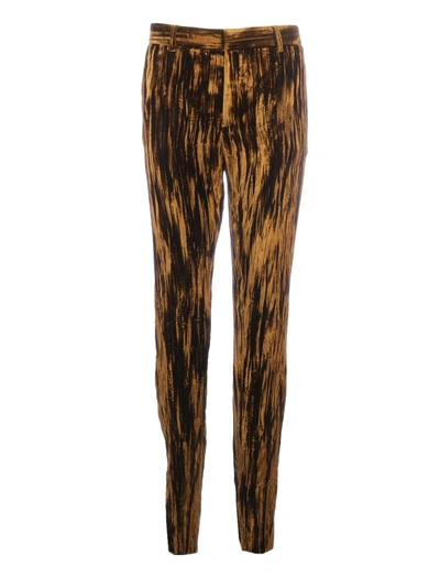 Shop Saint Laurent Slim High Waist Trousers In Mordore