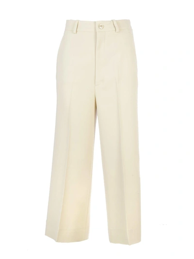 Shop Gucci Web Trousers In Gardenia