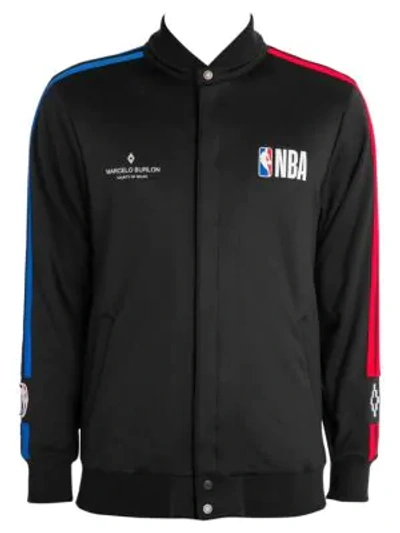 Shop Marcelo Burlon County Of Milan Nba Track Jacket In Black Multi