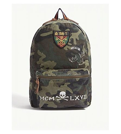 Shop Polo Ralph Lauren Printed Camouflage Canvas Backpack