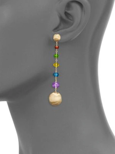 Shop Marco Bicego Women's Africa Mixed Gemstone & 18k Yellow Gold Linear Drop Earrings