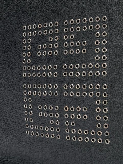 Shop Givenchy Embellished Logo Clutch Bag In Black