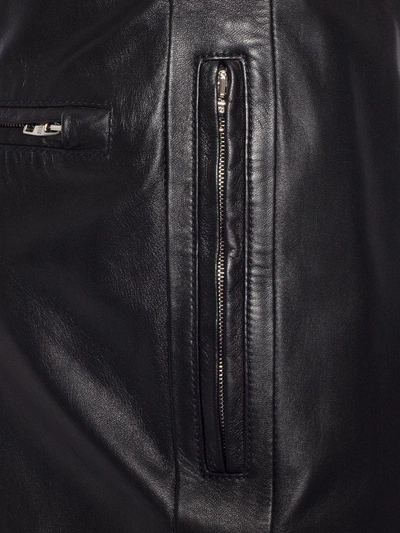 Shop Alexander Mcqueen Lambskin Leather Trousers In Black