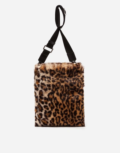 Shop Dolce & Gabbana Cross-body Bag In Leopard Faux Fur In Multicolor