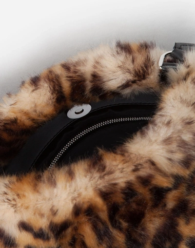 Shop Dolce & Gabbana Cross-body Bag In Leopard Faux Fur In Multicolor