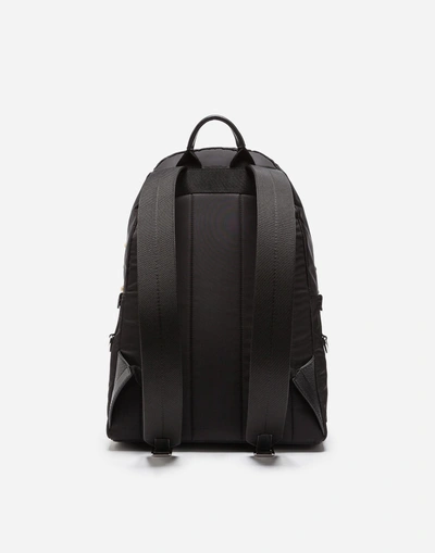 Shop Dolce & Gabbana Nylon Vulcano Backpack With Heart Patch In Black