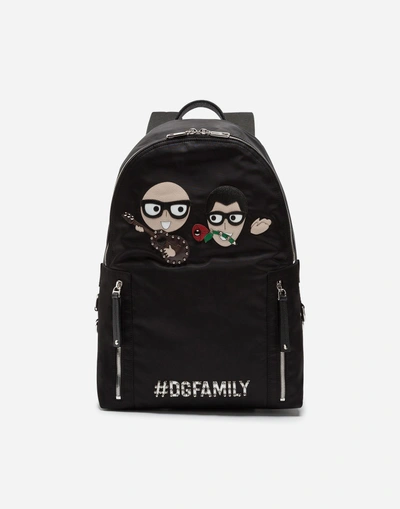 Shop Dolce & Gabbana Nylon Backpack With Designers' Patches In Black