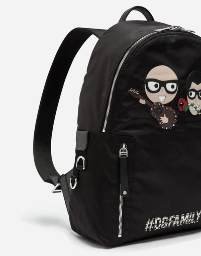 Shop Dolce & Gabbana Nylon Backpack With Designers' Patches In Black