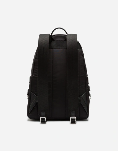 Shop Dolce & Gabbana Nylon Backpack With Designers' Patches In Black