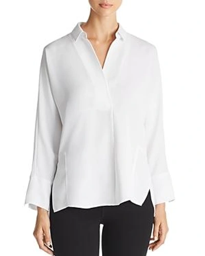 Shop Nic And Zoe Nic+zoe Flowing Ease Collared Top In Paper White