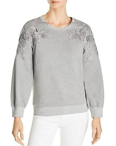 Shop Le Gali Somer Embroidered Applique Sweatshirt - 100% Exclusive In Light Gray
