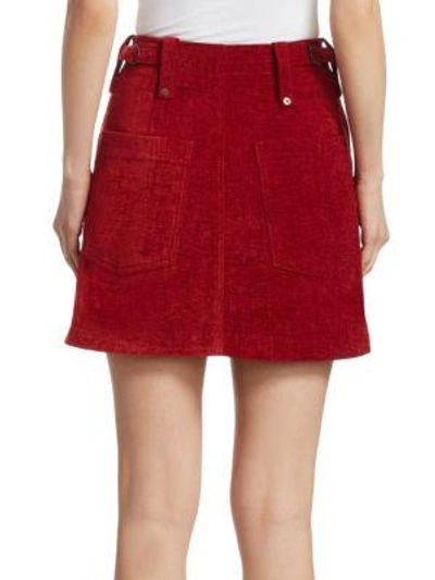 Shop Mcq By Alexander Mcqueen Chenille A-line Mini Skirt In Rust