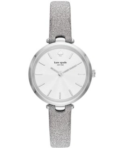 Shop Kate Spade New York Women's Holland Silver-tone Leather Strap Watch 34mm