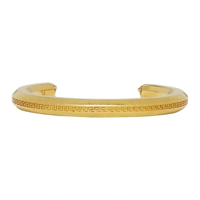 Shop Versace Gold Cuff Bracelet In Kot Gold