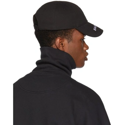 Shop Balenciaga Black Logo Cap In 1000 Black